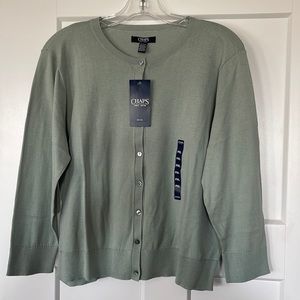 Chaps Petite XL Seafoam Green Sweater with 3/4 length sleeves
